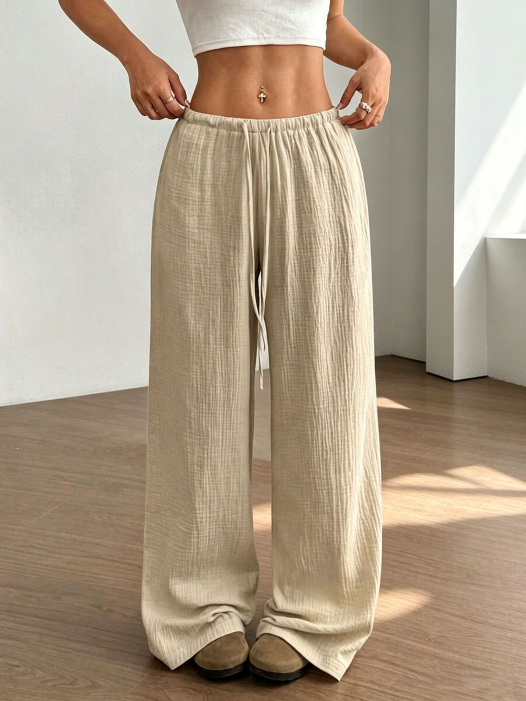 Damen weite, glänzende Palazzo-Hose Echo Archiv