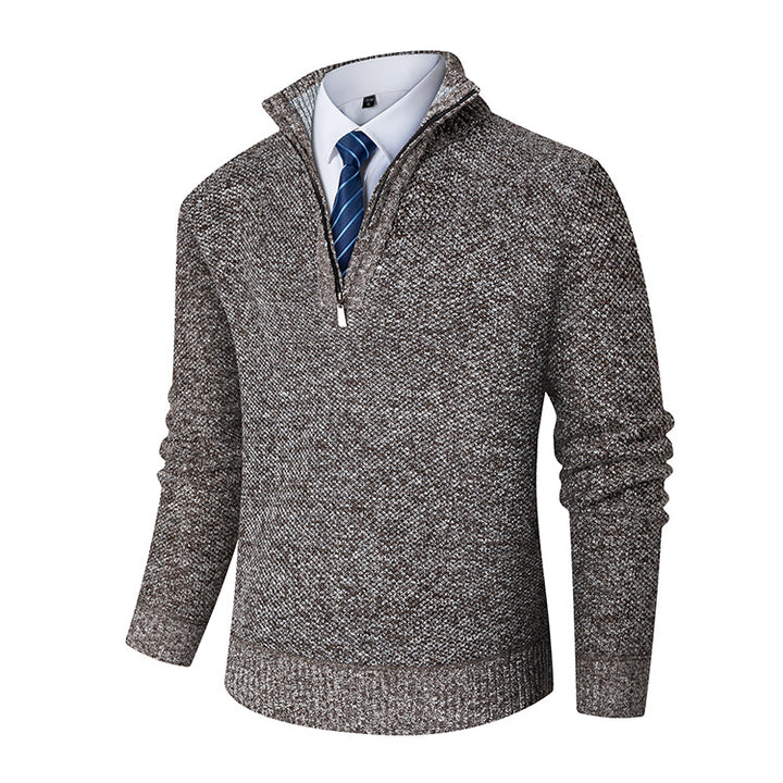 Herren Feinstrickpullover mit halbem Reißverschluss Echoarchiv