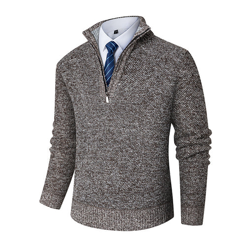 Herren Feinstrickpullover mit halbem Reißverschluss Echoarchiv