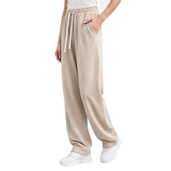 Damen nan weite Loungepalazzo-Hose mit hohem Komfortbund, Kordelzug, seitlichen Eingrifftaschen und dekorativer Seitennaht Echo Archiv