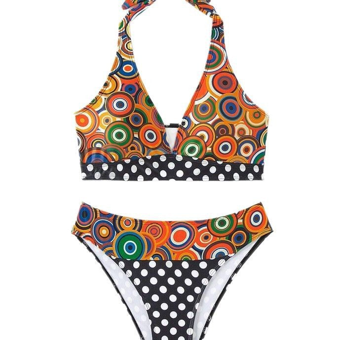 Damen Triangel-Bikini mit modischem grafischem Muster Echo Archiv