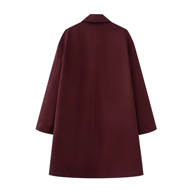 Damen nan minimalistischer A‑Linien Mantel mit verdeckter Knopfleiste Echo Archiv