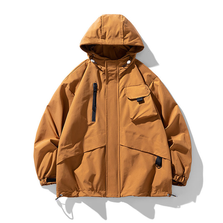 Herren technische Outdoor-Jacke mit multifunktionalen Taschen und verstellbarer Kapuze Echoarchiv