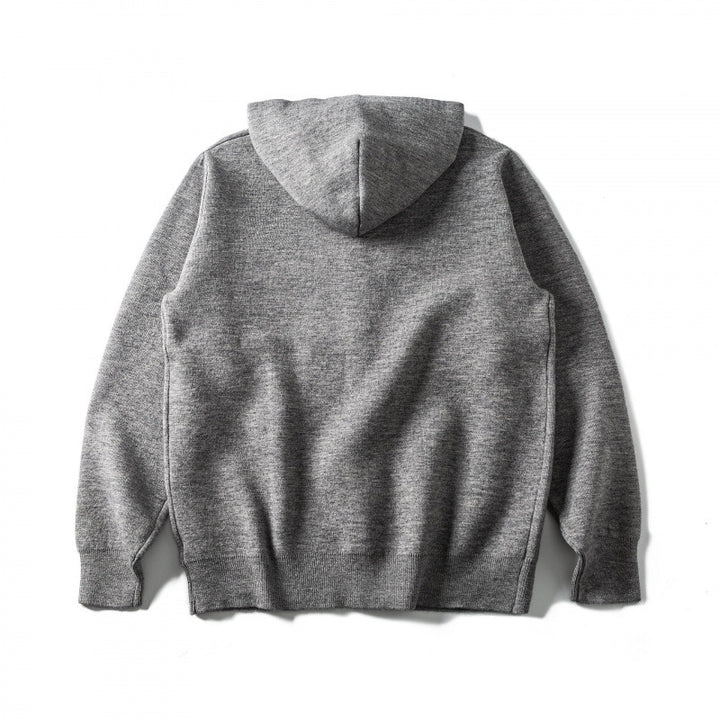 Unisex Kapuzen-Strickcardigan mit durchgehender Knopfleiste und gerippten Abschlüssen Echo Archiv