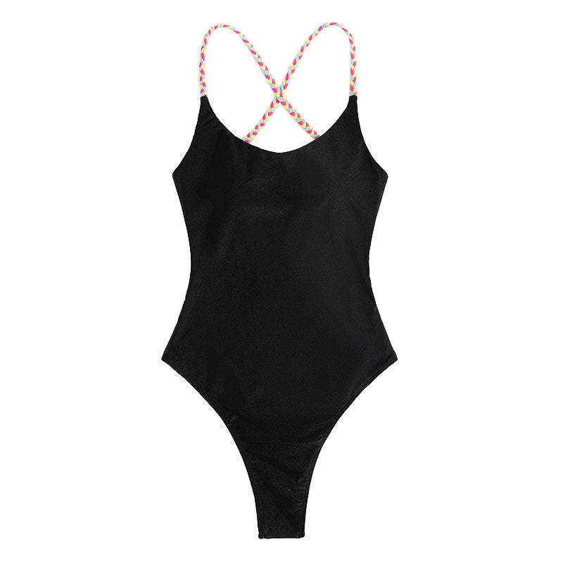 Damen Einteiliger Badeanzug mit eleganten, bunten Trägern Echo Archiv