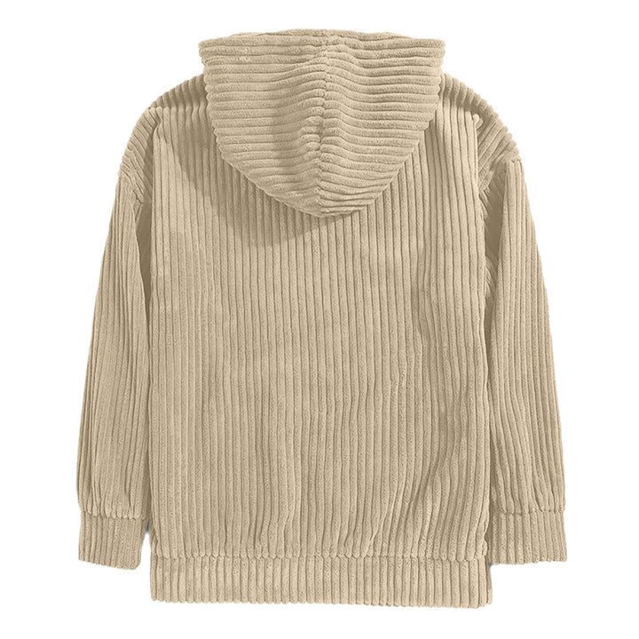 Unisex nan gerippter Samt-Hoodie mit Kapuze und Kängurutasche Echo Archiv