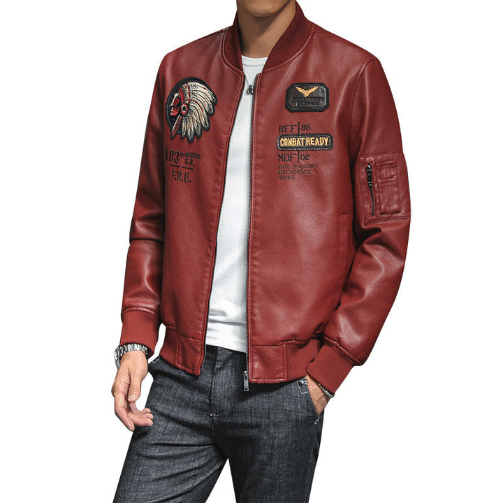 Herren Modische Bomberjacke mit Schulterpatches Echo Archiv