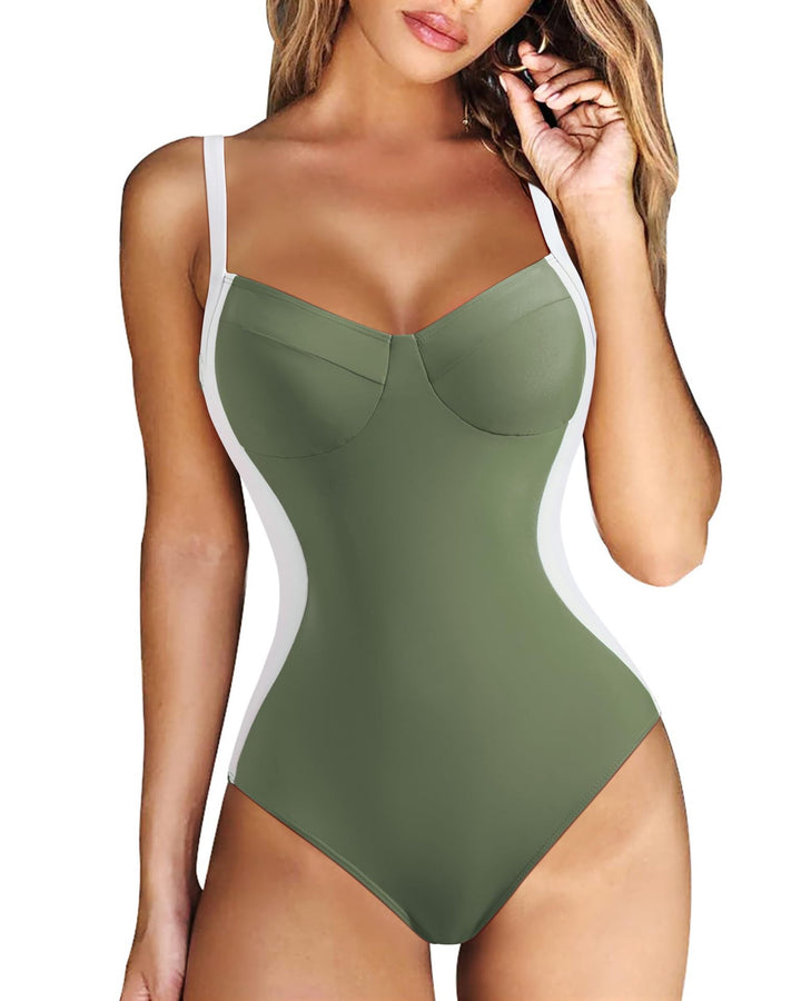 Damen eleganter Badeanzug mit wohltuendem V-Ausschnitt Echo Archiv