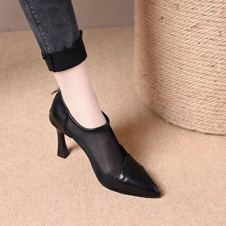 Damen Elegante Spitzer Pumps mit Transparenten Einsätzen Echo Archiv