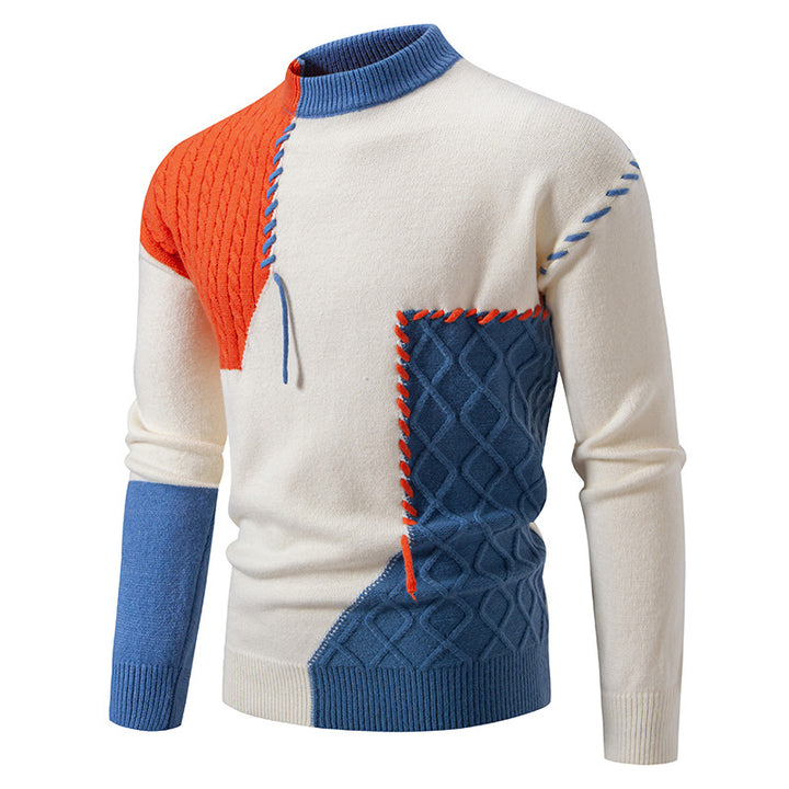 Herren Pullover mit kreativem Muster und hohem Kragen Echoarchiv