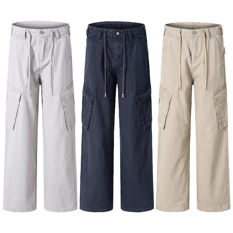 Damen Extraweite Cargo-Denim-Palazzohose mit Tunnelzugbund und aufgesetzten Klappentaschen Echo Archiv