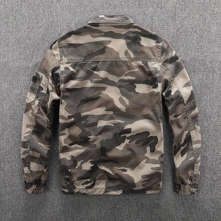 Herren Utility-Blouson im Camouflage-Muster mit Reißverschluss und Armzippertasche Echoarchiv