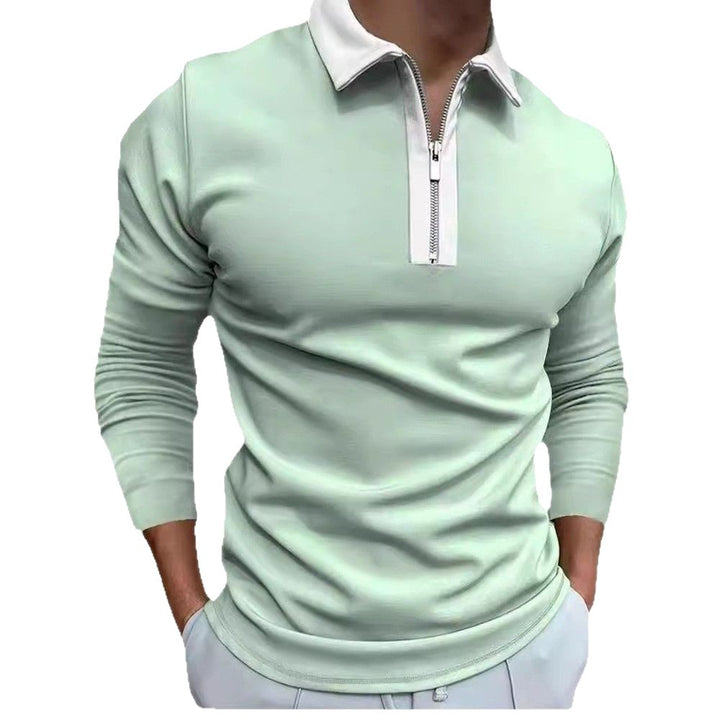 Herren Sweatshirt mit modernem Stehkragen und funktionalem Reißverschluss Echoarchiv