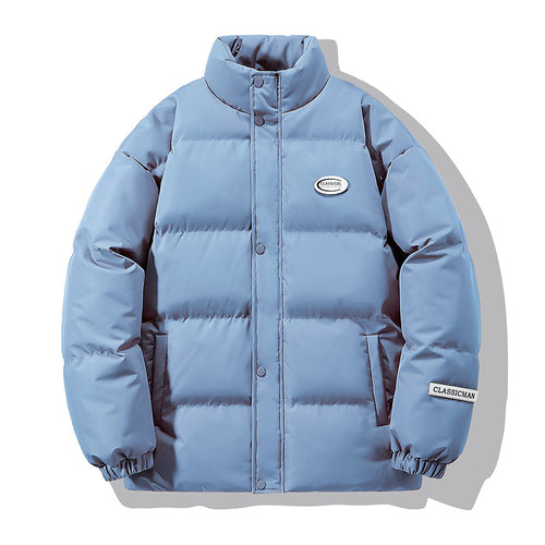 Unisex Wattierte City-Pufferjacke mit hochschließendem Stehkragen und verdeckter Druckknopfleiste Echo Archiv