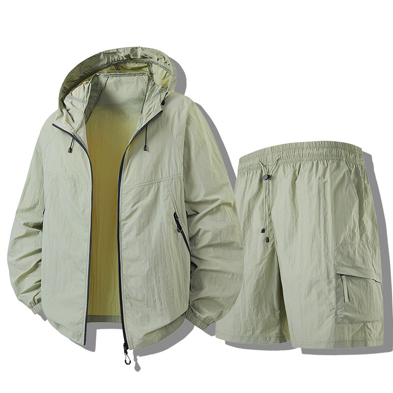 Herren Wetterfeste Funktionsjacke mit Leichtgewicht Shorts