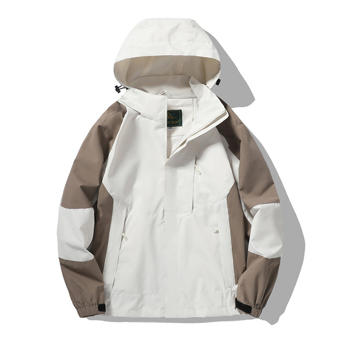 Herren Nano Wind- und wasserabweisende Outdoor-Hoodie-Jacke mit Belüftungsnetz, verstellbarer Kapuze und verdeckter Vorderklappe – Cavarno