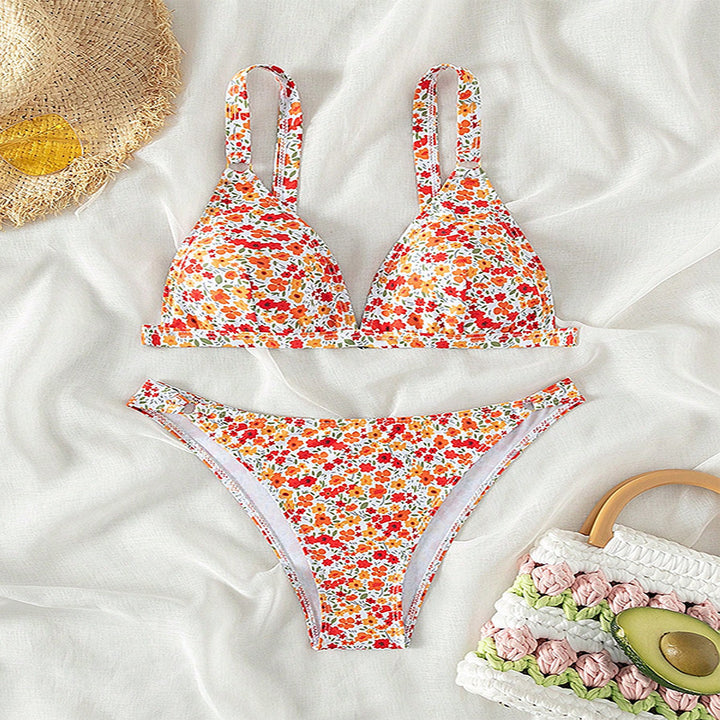 Damen Triangel-Bikini mit floralem Muster Echo Archiv