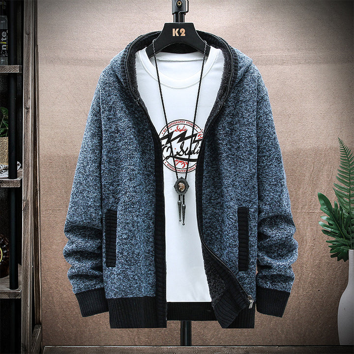 Herren gemütliche Strickjacke mit tiefem V-Ausschnitt und praktischen Taschen Echoarchiv