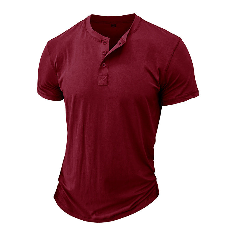 Herren Henley-T-Shirt mit Knopfleiste und modernem Schnitt Echoarchiv