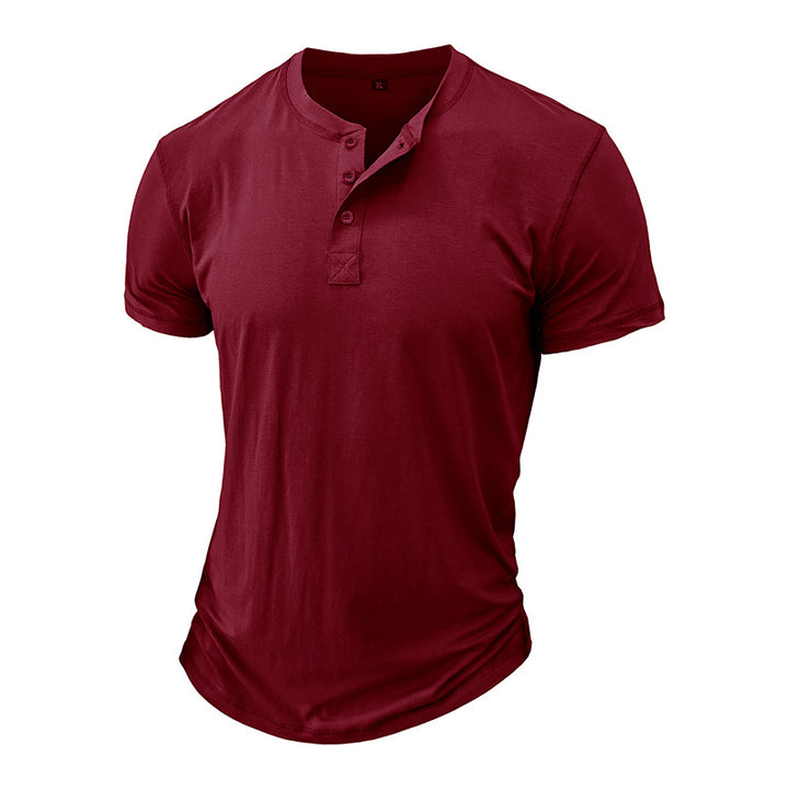 Herren Henley-T-Shirt mit Knopfleiste und modernem Schnitt Echoarchiv