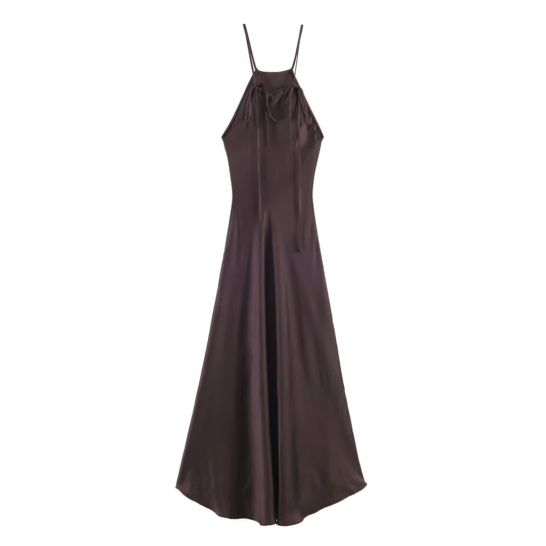 Damen Maxikleid mit elegantem Halterneck und schwingendem Saum Echo Archiv