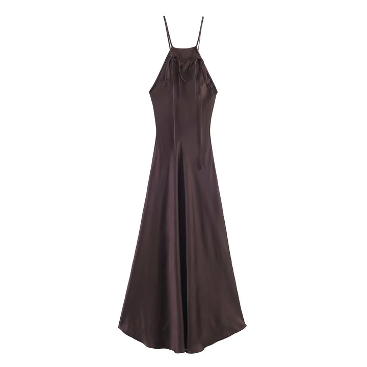 Damen Maxikleid mit elegantem Halterneck und schwingendem Saum Echo Archiv