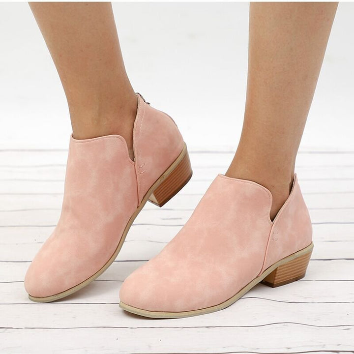 Damen nan elegante Kurzstiefelette aus Wildlederimitat mit verdecktem Fersenreißverschluss und gepolsterter Komfortinnensohle Echo Archiv