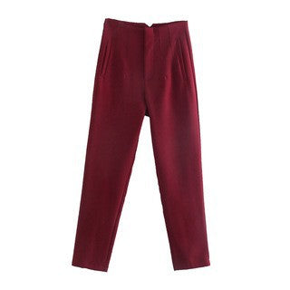 Damen Hochtaillierte tapered Anzughose mit Bügelfalte und Paspeltaschen Echo Archiv