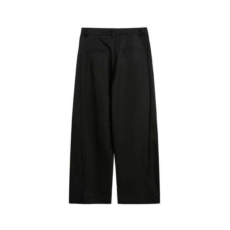Damen Weite High-Waist Stoffhose mit Bügelfalte und seitlichen Eingrifftaschen Echoarchiv