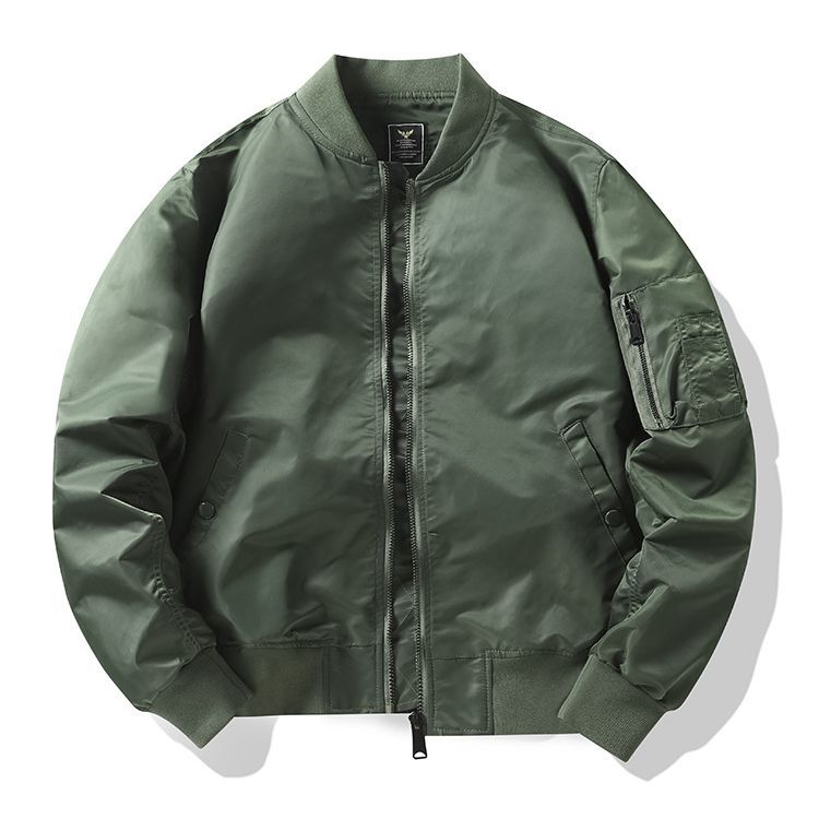 Men's low-profile utility bomber jacket with two-way concealed zip and sleeve tool pocket – Brevano
