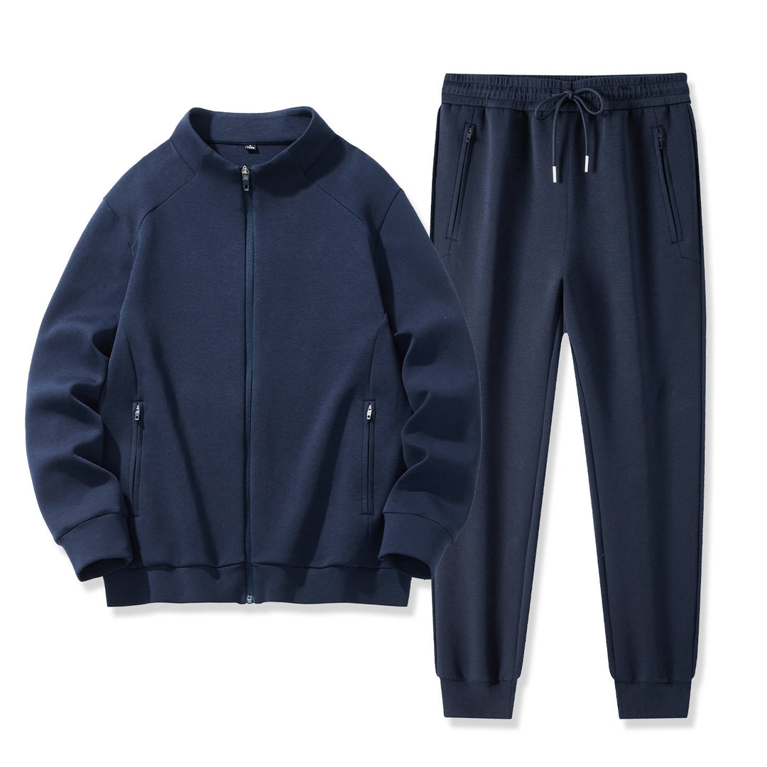 Herren Zweiteiliges Performance-Trainingsset mit Stehkragen-Zipjacke und konischer Jogginghose Echoarchiv