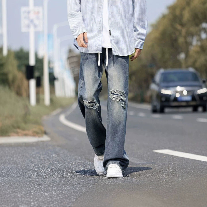 Herren Weitgeschnittene Destroyed Jeans Echoarchiv