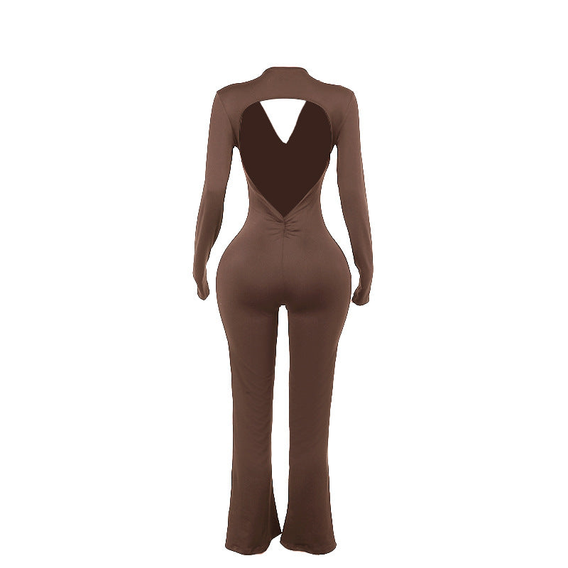 Damen trendiger Jumpsuit mit offenem Rücken und leichtem Stoff Echo Archiv