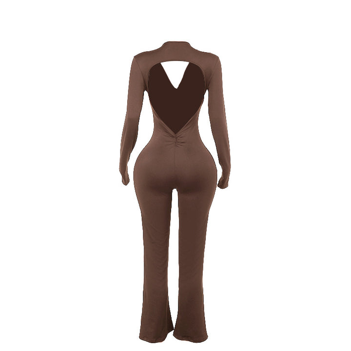 Damen trendiger Jumpsuit mit offenem Rücken und leichtem Stoff Echo Archiv