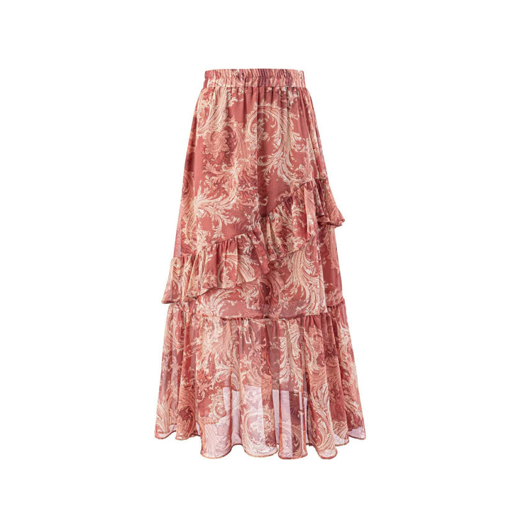 Damen Maxi-Rock mit voluminösem Stufendesign Echo Archiv