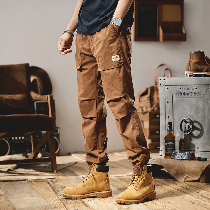 Herren Robust-Canvas Feldjogger mit Knieabnähern, aufgesetzten Utility-Taschen und elastischem Knöchelsaum Echo Archiv