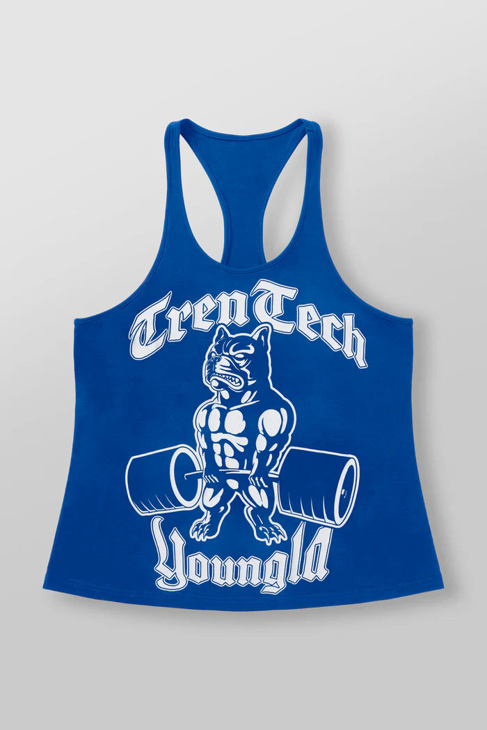 Herren nan figurbetontes Fitness-Tanktop mit Bulldoggen-Grafik und extra tiefen Armausschnitten Echo Archiv