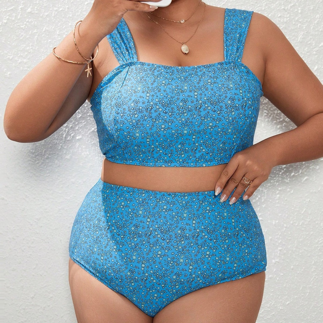 Damen Hochtailliertes Bikini-Set mit floralem Design und breiten Trägern Echo Archiv