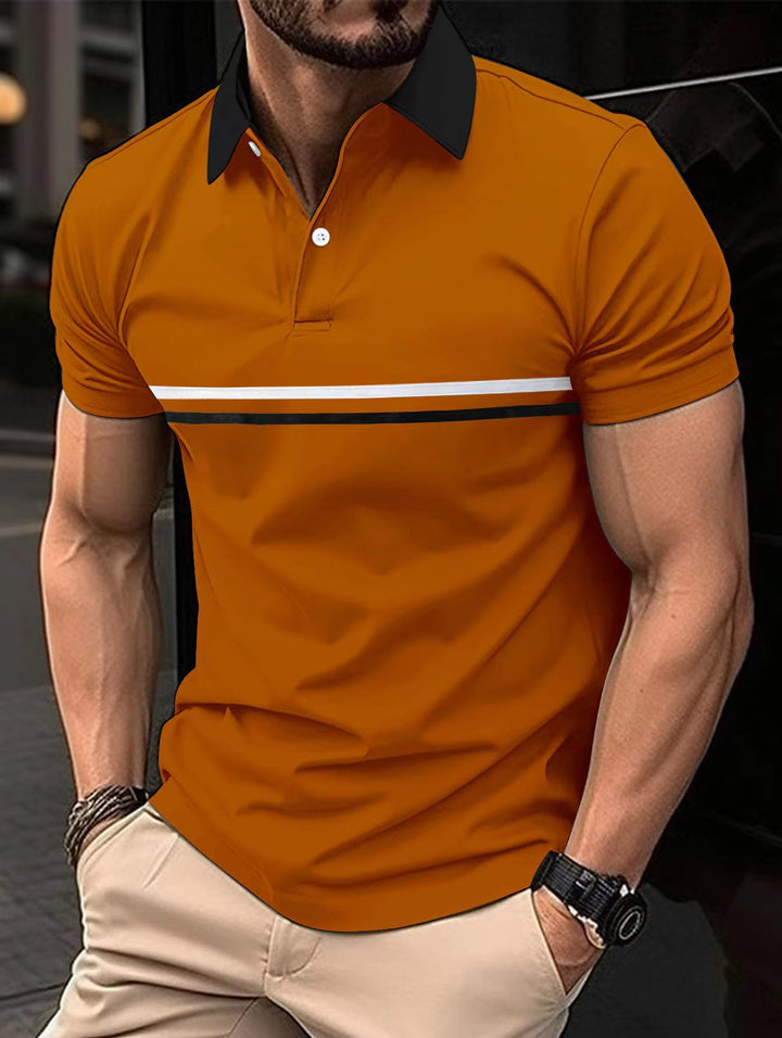 Herren Sportliches Polohemd mit modischen Streifen Echoarchiv