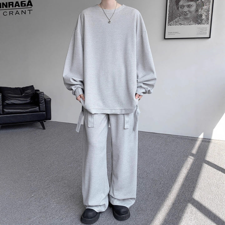 Unisex Lässiges Oversize Lounge-Set aus Waffelstrick mit Cargo-Bindungen Echoarchiv