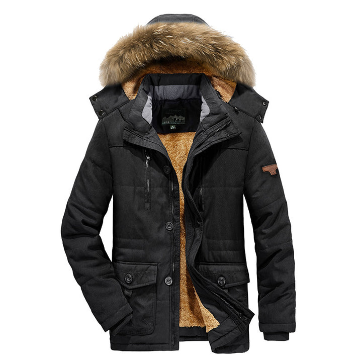 Herren Gefütterter Winterparka im Field-Style mit Teddyfutter und Kunstfellkapuze – Marzano