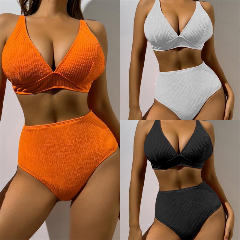 Damen Hochgeschnittener Bikini mit strukturiertem Oberteil Echo Archiv