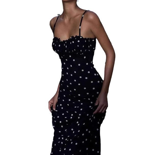 Damen Maxikleid mit Rüschen und Punkten Echo Archiv