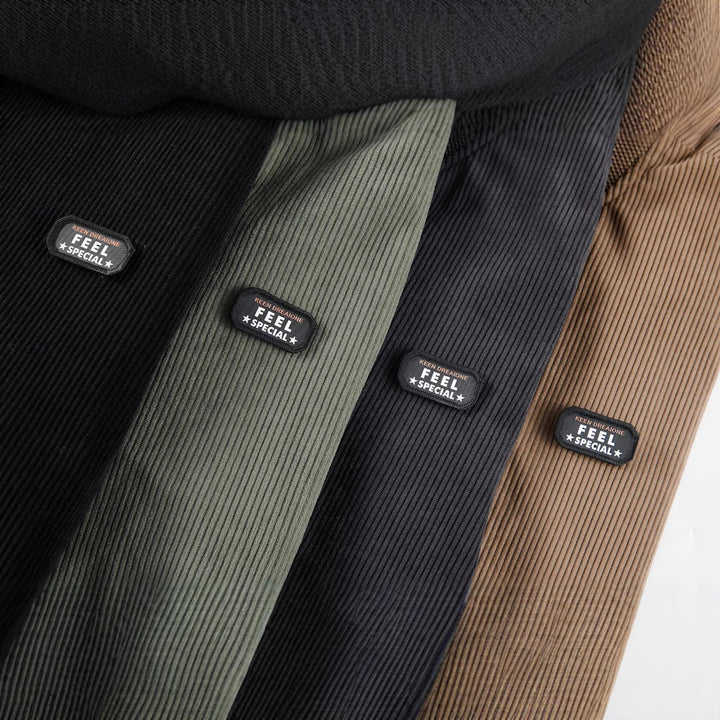 Herren Lässige Cordjacke mit durchgehendem Reißverschluss Echo Archiv