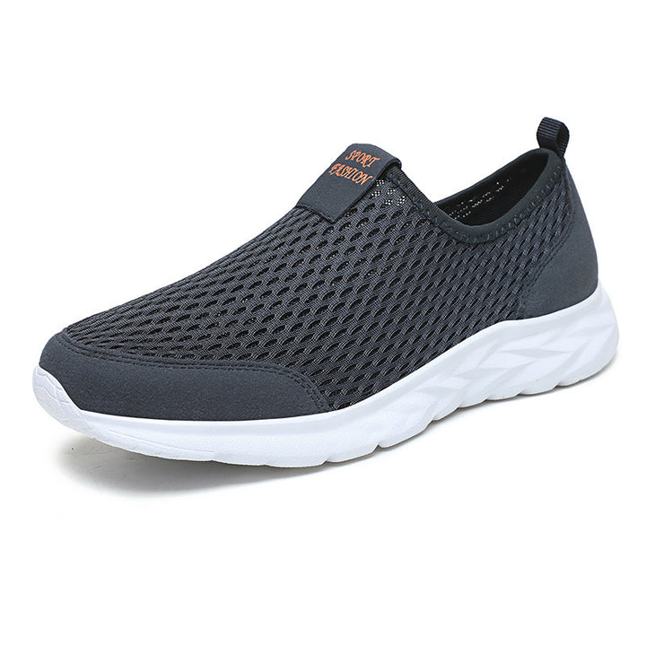 Herren leichte Slip-On Laufsneaker mit nahtlosem Maschenoberteil und stoßdämpfender Wellen-EVA-Sohle – Tavélo