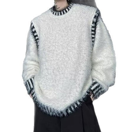 Herren Bequemer Grobstrickpullover mit Rundhalsausschnitt Echoarchiv