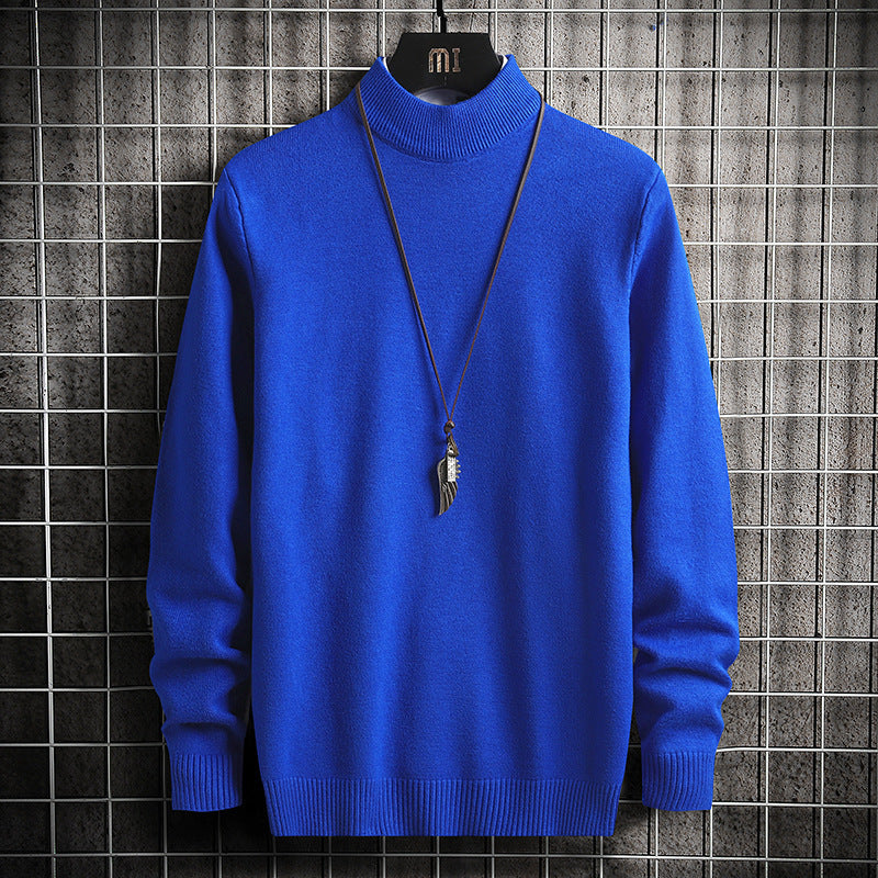 Herren nan Premium Stehkragenpullover aus feinem Baumwoll-Mix mit gerippten Bündchen und schmaler Silhouette Echo Archiv