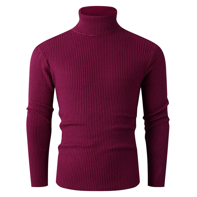 Herren nan taillierter Rippen-Strick Rollkragenpullover Slim Fit Echo Archiv