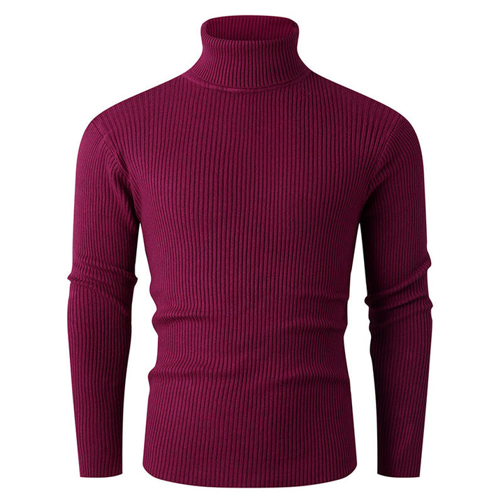 Herren nan taillierter Rippen-Strick Rollkragenpullover Slim Fit Echo Archiv