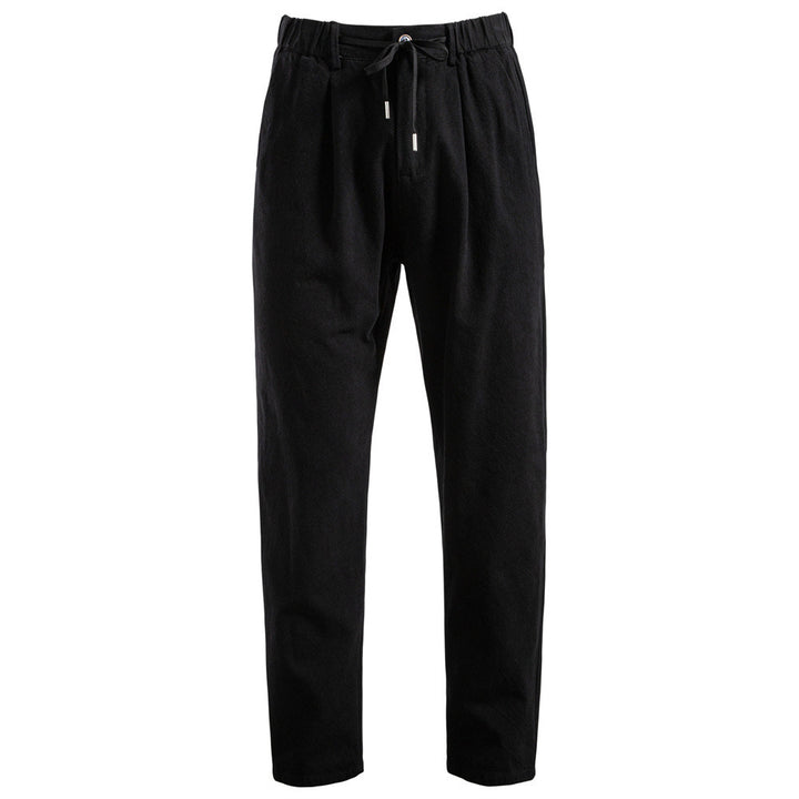 Herren nan lässige Bundfaltenhose mit elastischem Tunnelzugbund und schmal zulaufendem Bein Echo Archiv